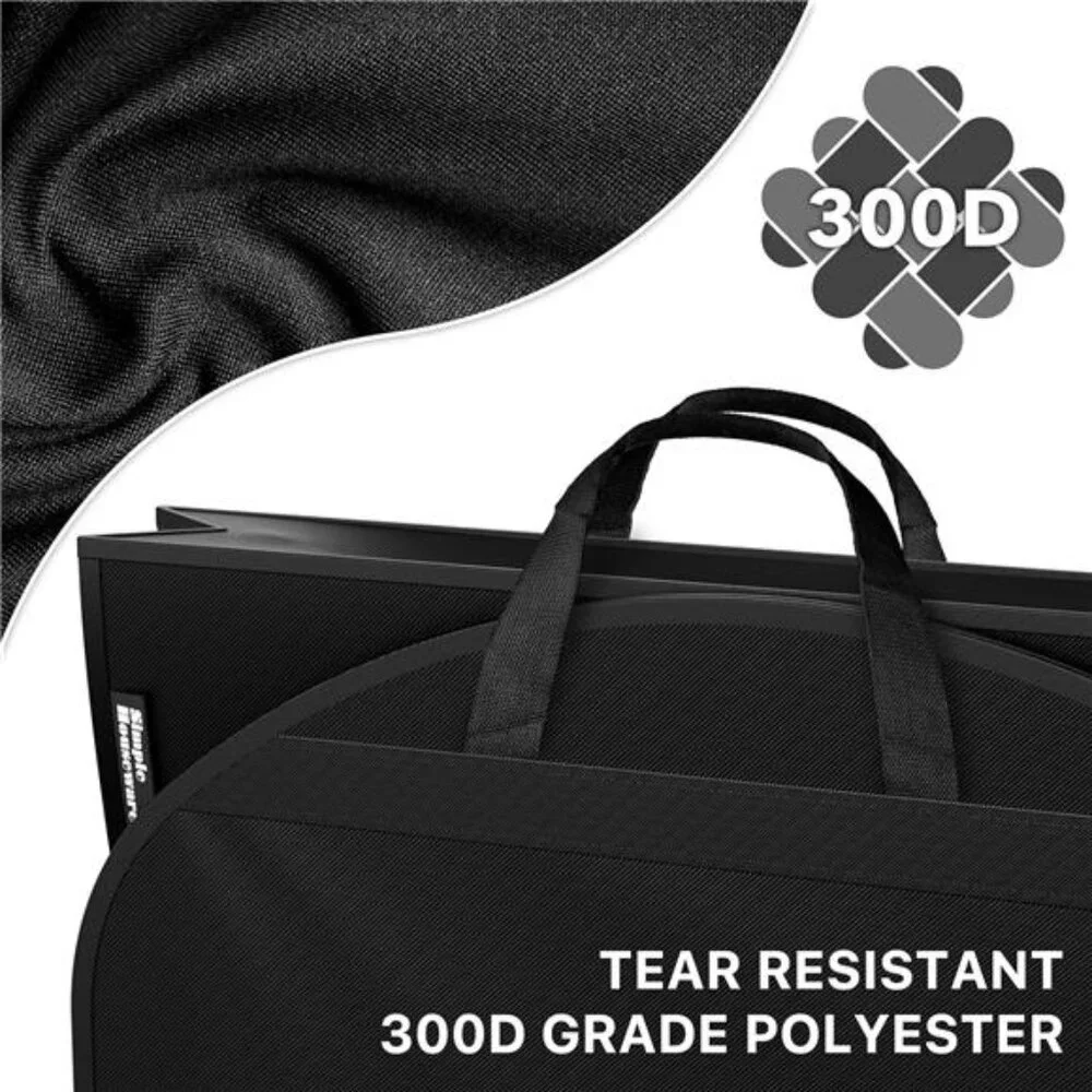 New 43'' Travel Garment Bag with Pockets for Suits, Dresses Coats, Heavy Duty
